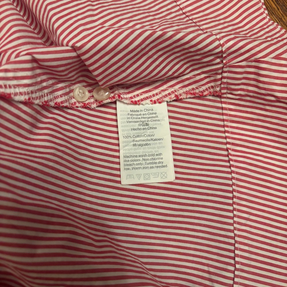 J.Crew Red White Striped Cotton Midi Shirtdress Long Sleeve Size 10 Fits Like 8 - Picture 4 of 6